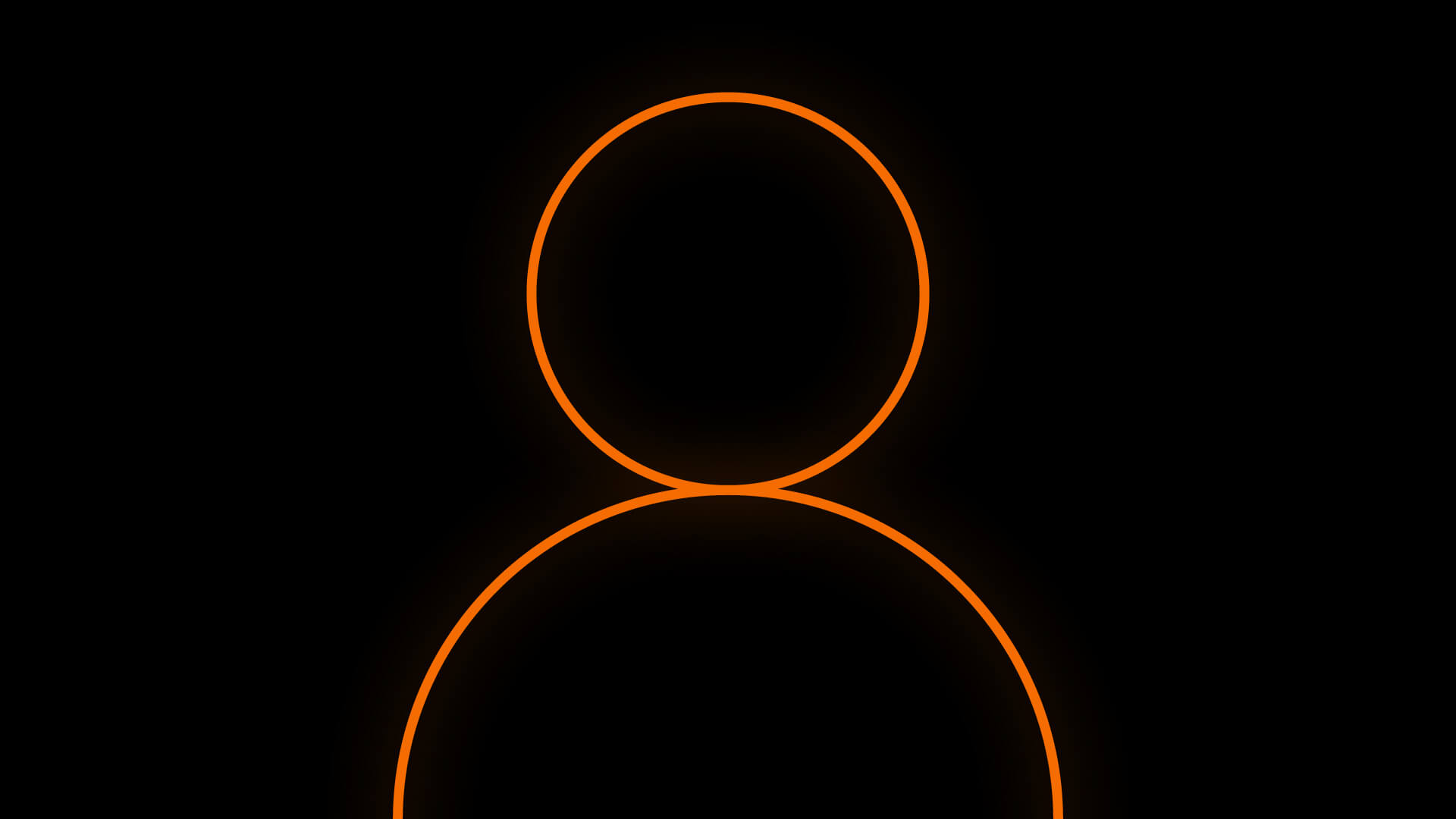 Orange person silhouette on a black background